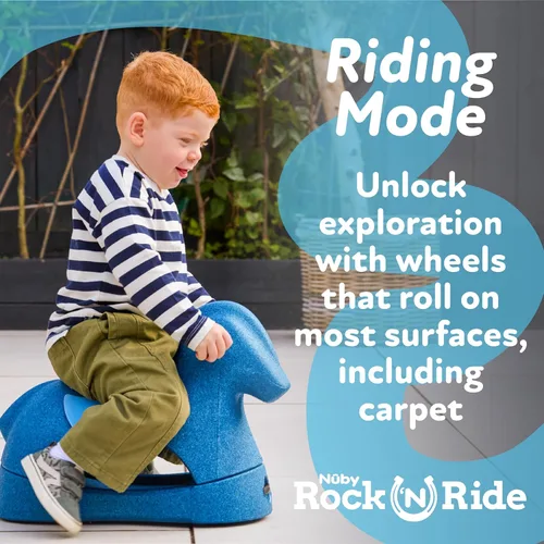 Miniatura 4 de Nuby Rock 'N Ride Caballo Mecedor para Niños - Juguete para Montar, Mecerse y Deslizarse para Juego Interior y Exterior - Juguete de Desarrollo