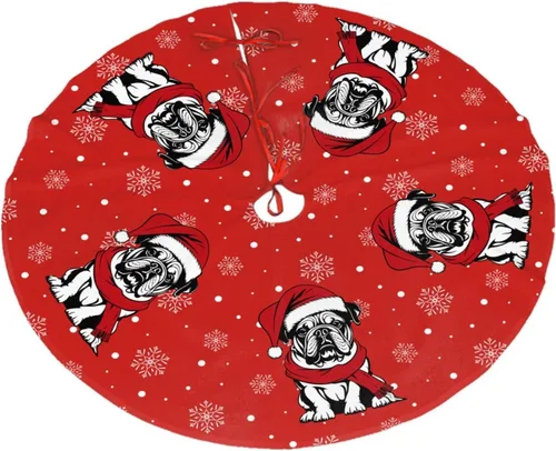 Miniatura 2 de Falda de árbol de Navidad de Bulldog inglés, hermosa para adornos de fiesta de Navidad, accesorio de decoración de vacaciones, 30 pulgadas