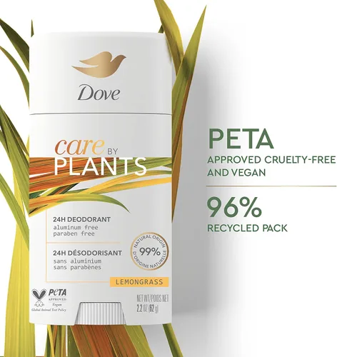 Miniatura 5 de Dove Care by Plants - Desodorante en barra para una protección duradera del desodorante, desodorante sin aluminio, 2.6 onzas, 3