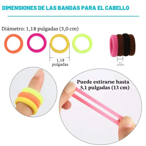 Miniatura 4 de QRTVI 120 Piezas Ligas para el Cabello de Bebé, Ligas de Cabello de Algodón para Niñas Pequeñas y Niños, Bandas para el Cabello Pequeñas Multicolor