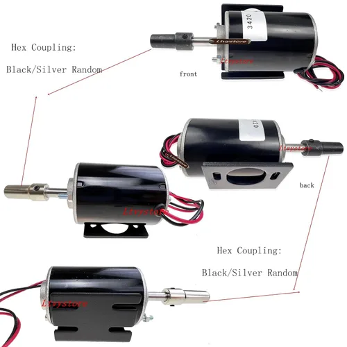 Miniatura 2 de Motor de CC de imán permanente de 12 V, 30 W 3500 RPM de alta velocidad CW/CCW Motor de engranaje eléctrico para generador de bricolaje, motor
