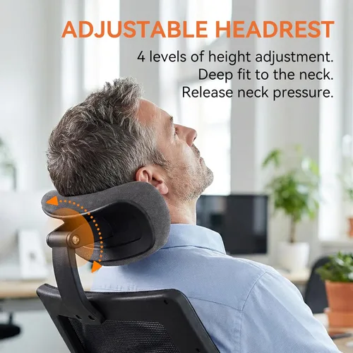 Miniatura 6 de Silla de dibujo ergonómica alta para escritorio de pie, taburete de malla de 400 libras con reposapiés ajustable, cojín de asiento doble y brazos