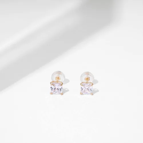 Miniatura 3 de Tienda Essentials Pendientes de tuerca cuadrados de circonita Swarovski (anteriormente colección Tienda)