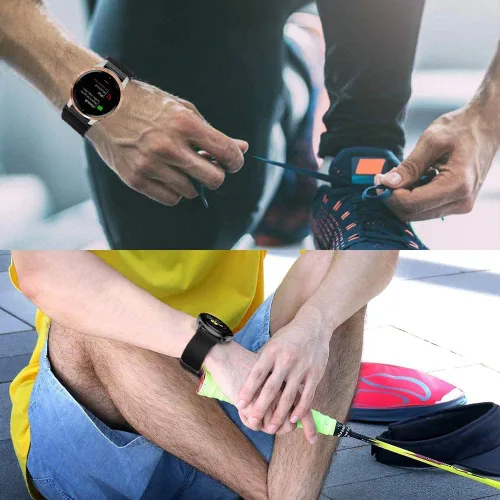 Miniatura 7 de ViCRiOR Paquete de 5 correas elásticas de nailon para Garmin Venu 2S/Vivoactive 4S/Venu 3S/Vivomove 3S, 0.709 in, correas ajustables de tela