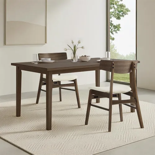 Miniatura 28 de KISLOT Rattan Dining Chairs Set of 4, Upholstered Modern Dining Room Chairs, Mid Century Oak Wood Kitchen Chairs with Rattan Backrest for Farmhouse