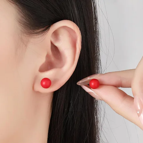 Miniatura 95 de Natural Stone Stud Earrings for Women 8mm Sterling Silver Genuine Gemstone Earrings Handmade Sterling Silver Crystal Stud Earrings for Women
