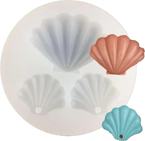 TUKE Moldes de silicona para hojas y panales - Moldes 3D para hornear fondant y chocolate (concha marina)