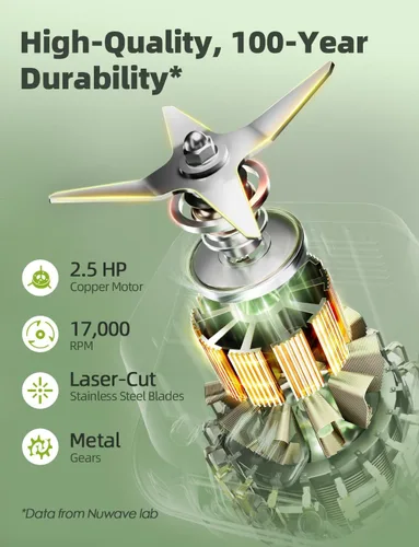 Miniatura 2 de Nuwave Infinity - Licuadora comercial, licuadora resistente para batidos con motor de cobre de 2.5HP y cuchillas cortadas con láser, dura 100 años