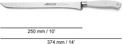 Miniatura 2 de ARCOS Cuchillo Cortador/Jamón de Acero Inoxidable Nitrum de 10 Pulgadas y Hoja de 9.843 in. Mango ergonómico POM Polioximetileno. Serie Riviera