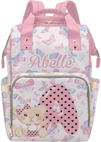 Mochila personalizada para pañales con nombre, mochila grande multifuncional personalizada para pañales de gran capacidad, bolsa de mamá para nueva