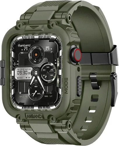 Miniatura 25 de amBand Bands - Funda protectora de pantalla compatible con Apple Watch Ultra 3/2/1 de 1.732 pulgadas, correa resistente M1 Sport Series y película