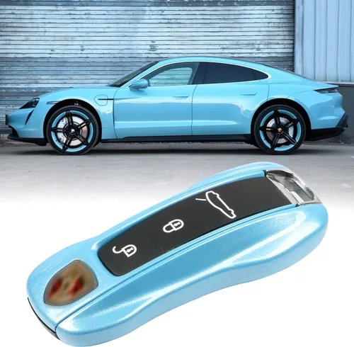 Miniatura 17 de Jaronx 2 fundas para llavero color azul brillante compatibles con Cayenne Panamera 2018-2024/911 Carrera 2020-2024/Taycan 2020-2024, fundas