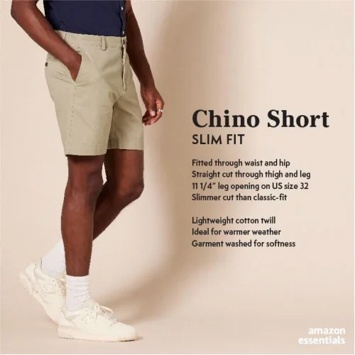 Miniatura 2 de Tienda Essentials Mens Slim-Fit 7" Chino Shorts