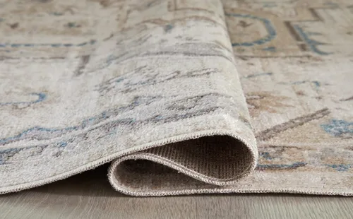 Miniatura 7 de Signature Design by Ashley Barkham Classic Medallion - Alfombra lavable para interiores, 5 x 7, color beige y verde oscuro