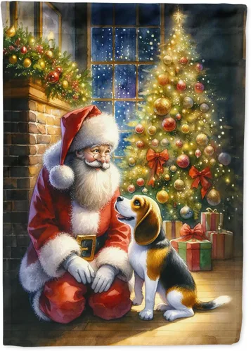 Miniatura 29 de Caroline's Treasures DAC4159CHF - Bandera de casa de Husky siberiano y Papá Noel para porche, grande, para colgar en la pared, poliéster