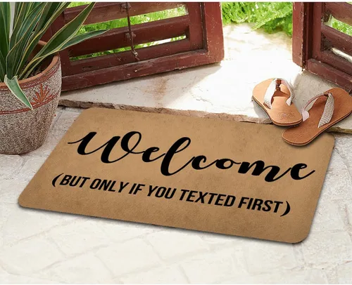 Miniatura 5 de Divertido tapete de bienvenida para decoración de entrada interior, puerta delantera, porche, patio, tapete personalizado con monograma de goma