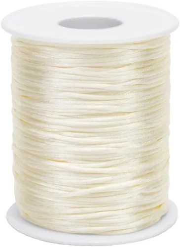Miniatura 43 de 2.0 mm x 110 yardas de cordón de satén de nailon para abalorios, hilo trenzado para nudos chinos, rattail, macramé, pulseras, collares, fabricación