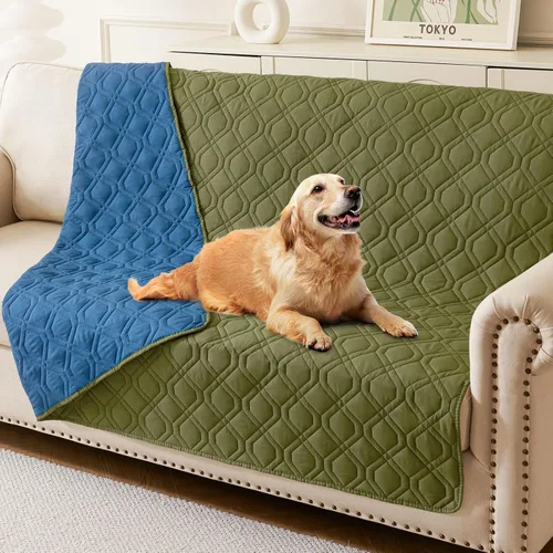 Miniatura 103 de hyha Manta impermeable para perros, manta reversible para cama de mascotas, funda suave para sofá/sillón lavable para perros, fundas impermeables