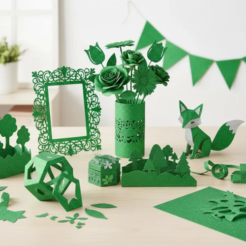 Miniatura 5 de Cartulina verde con purpurina, papel brillante de tamaño A4, papel con purpurina para Cricut, Gradustion, DIF, manualidades, construcción
