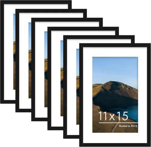 Miniatura 54 de PEALSN - Juego de 6 portarretratos de 5 x 7 pulgadas para fotos de 4 x 6 pulgadas con paspartú/5 x 7 pulgadas sin paspartú, para montaje en Negro
