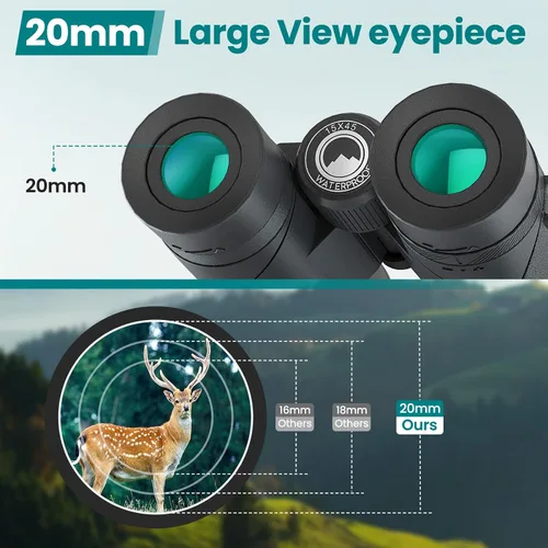 Miniatura 2 de Prismáticos profesionales HD de 15 x 45 para adultos de alta potencia con adaptador de teléfono, binoculares impermeables IPX7 con ocular grande