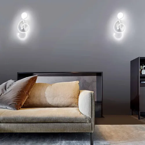 Miniatura 7 de XEYOU Lámpara de pared moderna de 22 W, lámpara de pared LED creativa para interiores, símbolo musical, decoración artística, lámpara de pared