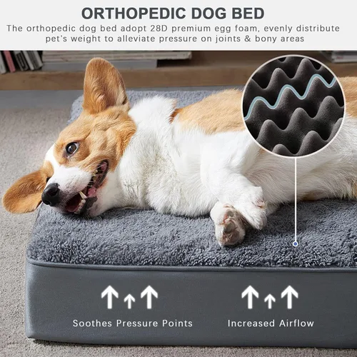 Miniatura 2 de Camas ortopédicas impermeables para perros pequeños, cama ortopédica para jaula con funda extraíble lavable, alfombrilla de espuma para mascotas