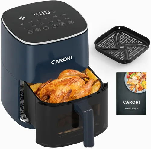Miniatura 12 de CARORI Freidora de aire de 6 cuartos con ventana de visión, 12 preajustados, gran capacidad, 400 ℉ máximo crujiente, 1700 W comidas rápidas incluso