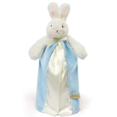 Bunnies By The Bay "Bud" Baby Lovey - Bye Bye Buddy - Manta de peluche de conejo y bebé de 11 pulgadas, terciopelo súper suave con forro de satén