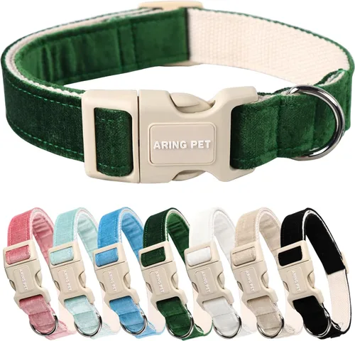 Aring Pet Collar de algodón, ligero y ajustable, con hebilla de liberación rápida, para perros pequeños, medianos y grandes, para cachorros
