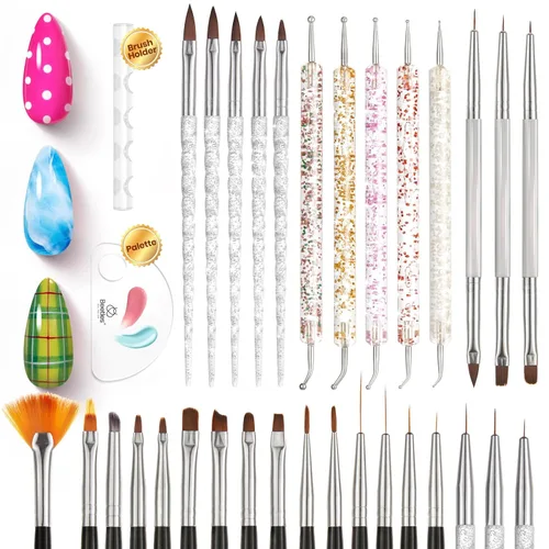 Miniatura 12 de Beetles - Lápiz de punteado para uñas 4 en 1, herramientas de arte para manicura en diseño esférico con marcaje de tamaño y cabeza de presión, 0-7