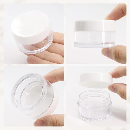 Miniatura 4 de Beauticom - 12 tarros redondos de plástico transparente de doble pared gruesa a prueba de fugas de 0.71 oz/0.7 fl oz (0.7 onzas líquidas) con tapas
