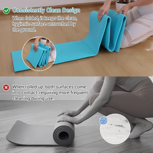 Miniatura 4 de Avoalre - Esterilla de yoga plegable, 72"x 32"x 0.24" extra ancha, antideslizante, para ejercicio, fitness, yoga, esterilla de pilates de alta
