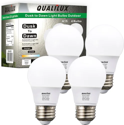 Miniatura 10 de Qualilux Bombillas de luz del atardecer al amanecer, bombillas LED de detección de luz automática para exteriores, luz diurna, MR16 GU10 paquete