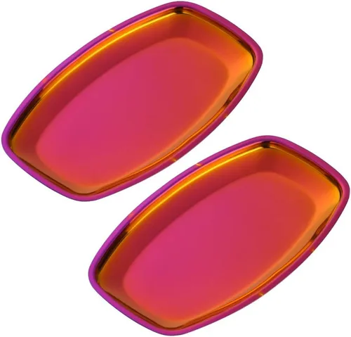 Miniatura 12 de Buyer star Bandeja ovalada de acero inoxidable de 9 pulgadas, bandeja de almacenamiento, bandeja de almacenamiento, plato de platos, cosméticos