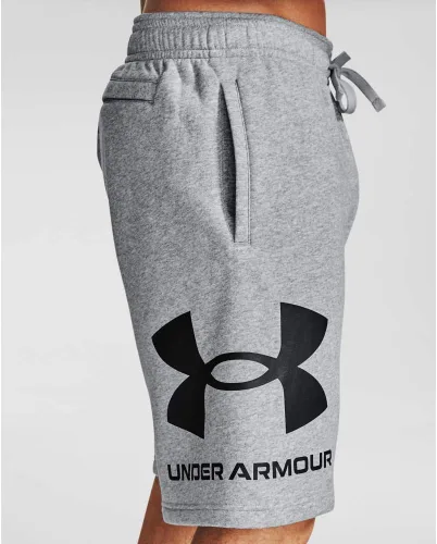 Miniatura 3 de Under Armour Pantalones cortos Rival Fleece Big Logo para hombre, Negro