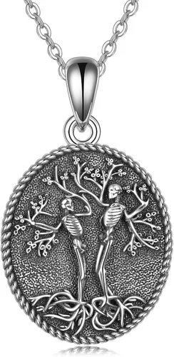 Miniatura 37 de ONEFINITY Collar de plata de ley 925 con diseño de árbol de la vida con colgante de nudo celta de concha de abulón para mujer