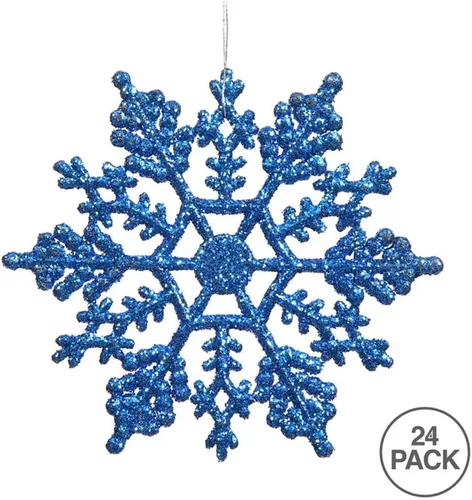 Miniatura 2 de Copo de nieve con purpurina, de plástico Vickerman, 4 pulgadas, caja Pet de 24