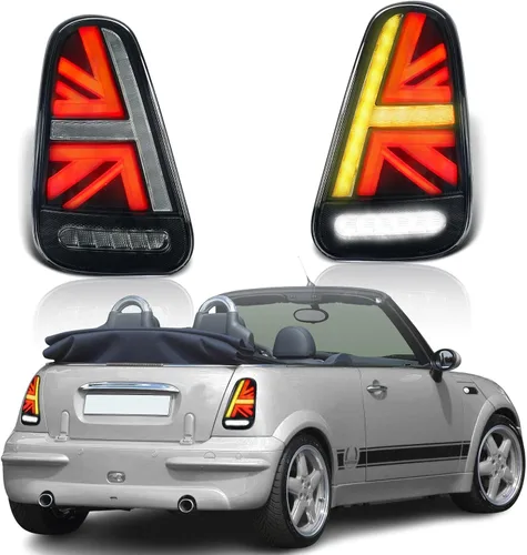Archaic Luces traseras compatibles con Mini Hatch R50 R53 2001-06 [One D,Cooper S, Cooper] y Mini Cabrio R52 2004-08 [Cooper S, One], con animación