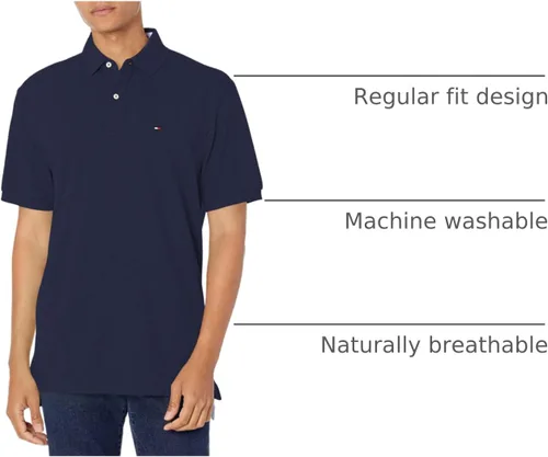 Miniatura 3 de Tommy Hilfiger Polo de piqué de algodón de manga corta para hombre en ajuste regular
