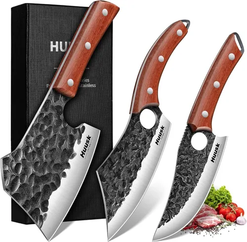 Miniatura 11 de Huusk Cuchillo de Pan Dentado de 8 pulgadas, Cuchillo de Pan Japonés de Acero al Carbono Mejorado, Cuchillos para Rebanar Pan para Cortar Pan