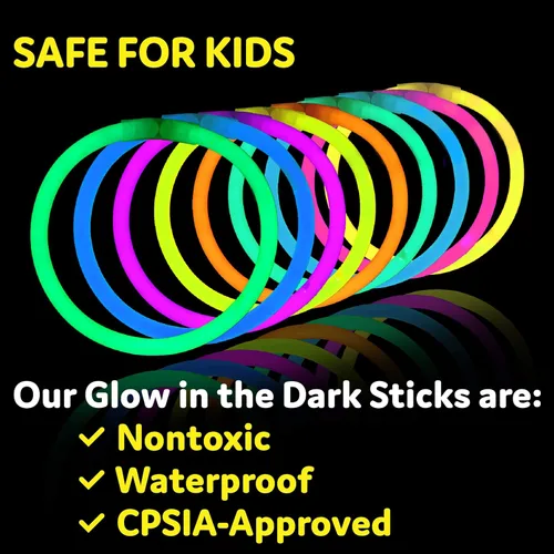 Miniatura 6 de PartySticks Paquete de 400 palos brillantes ultra brillantes para fiestas, 8 pulgadas que brillan en la oscuridad, recuerdos de fiesta de Halloween