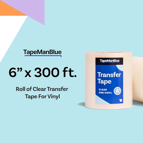 Miniatura 2 de TapeManBlue Cinta de transferencia transparente para vinilo, rollo de 6 pulgadas, fabricada en Estados Unidos, cinta de transferencia de vinilo