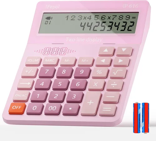 Miniatura 7 de Calculadoras de escritorio, calculadora de escritorio con pantalla grande de 2 líneas, calculadora básica parlante con botón grande y volumen