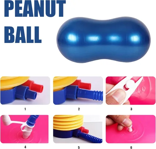 Miniatura 3 de Bola de maní antiestallido PVC grueso 35.4 x 17.7 pulgadas, ejercicio de equilibrio con bomba de aire para niños, embarazo, yoga, gimnasio en casa