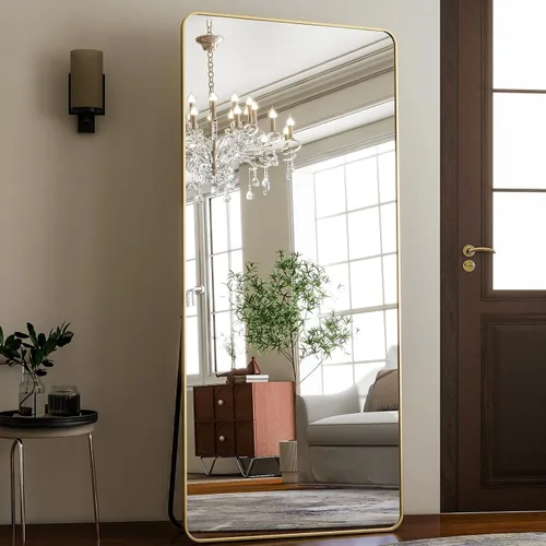 Miniatura 6 de HARRITPURE - Espejo grande de 71 x 32 pulgadas, espejo de longitud completa con soporte, espejo de cuerpo completo para piso, con marco rectangular