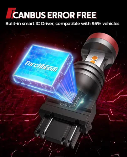 Miniatura 5 de Torchbeam 3157 - Bombillas LED, luces de señal de giro LED amarillas ámbar, 400% más brillantes 3156 3057 3457 4157, bombilla LED con proyector