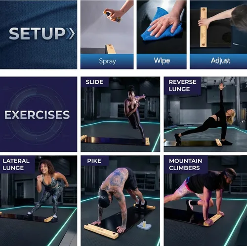 Miniatura 8 de Tabla deslizante ajustable (5 pies o 6 pies) – Tabla de entrenamiento lateral premium para hockey, velocidad, agilidad y fitness en casa Incluye