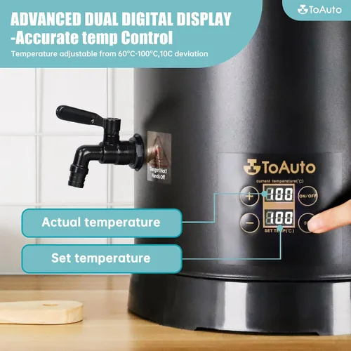 Miniatura 4 de TOAUTO Melter digital de cera de 12 libras para hacer velas, boquilla fácil de verter, olla de fusión de cera eléctrica grande, con panel de control