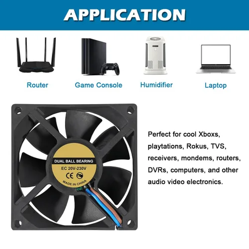 Miniatura 4 de 2 unids EC Case Fan EC Ventilador de refrigeración sin escobillas Dual Ball Bearing AC 110V 115V 120V 220V 240V EC Ventilador axial